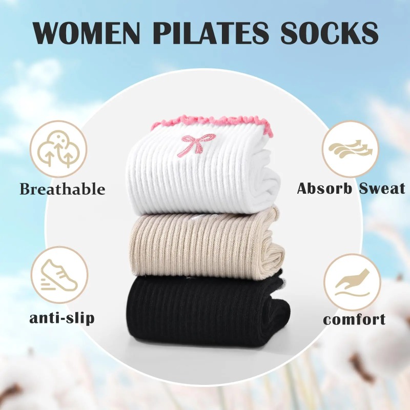 Pilates & Yoga With Katja Youtube - Profesyonel Yoga Çorapları, Pamuklu Kayışlı Silikon