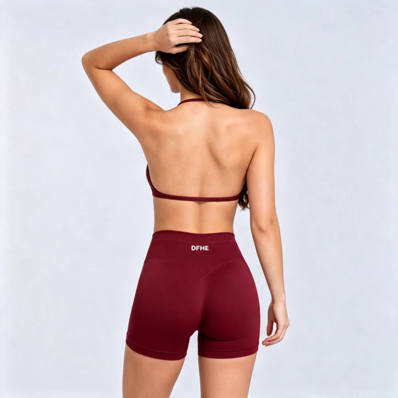 Pilates Yoga Outfit - DFHE Kadın Yüksek Bel Fitness Egzersiz